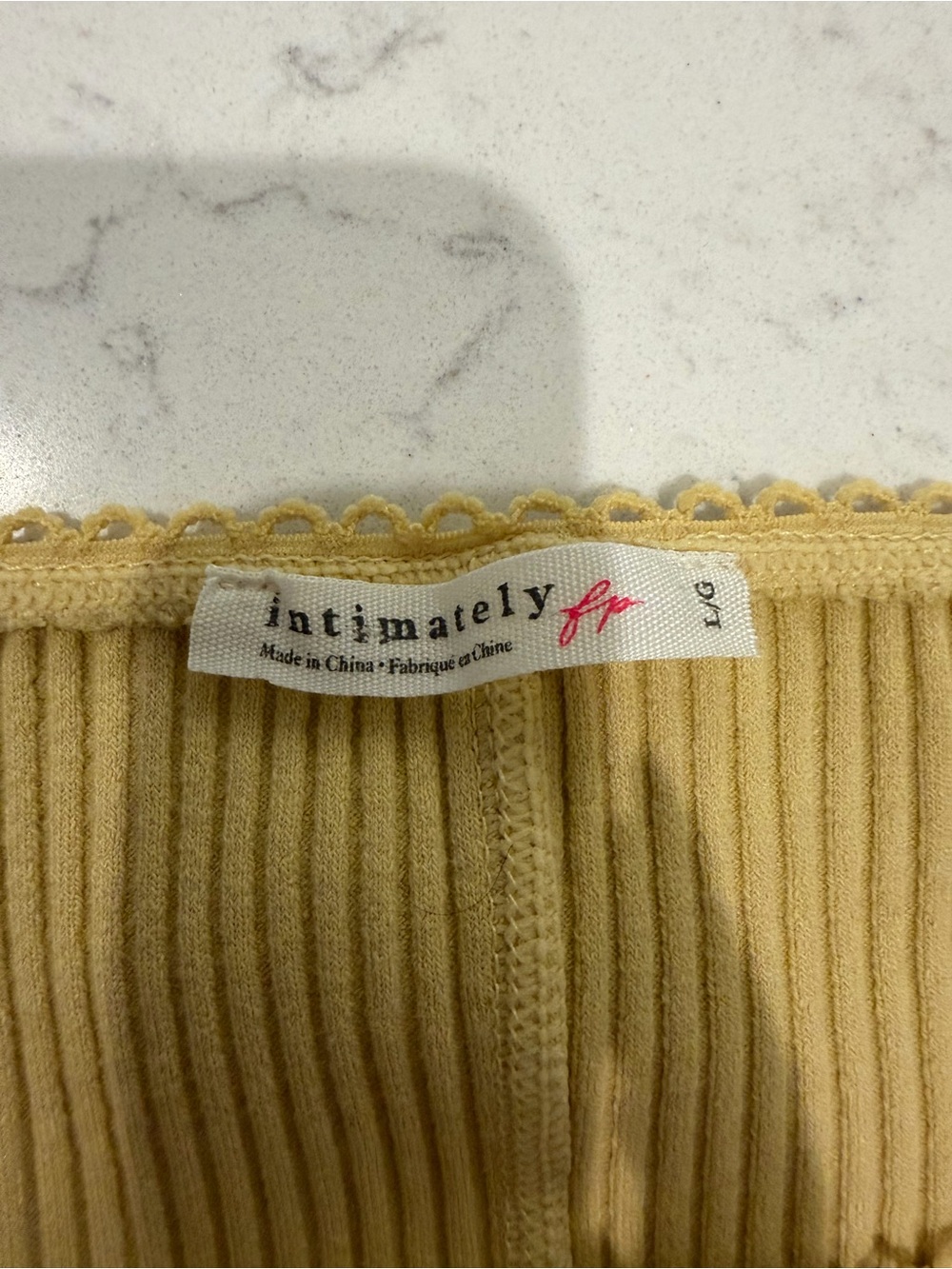 Free People Yellow Ribbed Button-Front Short Sleeve Top - Picture 6 of 6